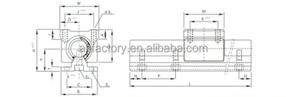CNC aluminium ronde lineaire geleidingsrail SBR12 en lineaire glijblok SBR30UU voor de markt