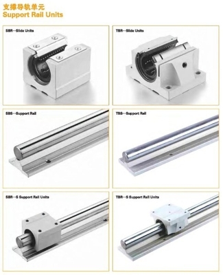 Aanpasbare lengte CNC aluminium ronde lineaire geleidingsrail SBR12 met SBR30UU glijblok