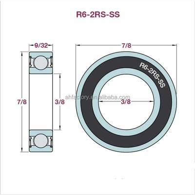 Imperial Miniature Bearing R6-2RS C3 Afstand 3/8&quot;x7/8&quot;x9/32&quot; Stabiele prestaties